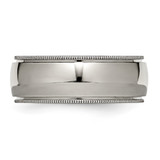 Chisel Titanium Polished 8mm Grooved and Beaded Edge Band - TB-34B3E026-3358