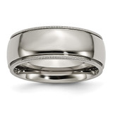 Chisel Titanium Polished 8mm Grooved and Beaded Edge Band - TB-9A8A0601-9208