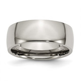 Chisel Titanium Polished 8mm Half Round Band - TB-771C1D67-7789