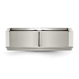 Chisel Titanium Polished 8mm Ridged Edge Band - TB-106B0AC3-5970