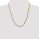 14K 22 inch 4.5mm Open Concave Curb with Lobster Clasp Chain