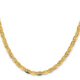 14K 22 inch 4.65mm Tri-color Pav‚ Valentino with Lobster Clasp Chain