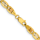 14K 22 inch 4.65mm Tri-color Pav‚ Valentino with Lobster Clasp Chain