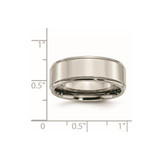 Chisel Titanium Polished 8mm Ridged Edge Band - TB-E5DB48E6-9262