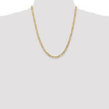 14K 22 inch 4.75mm Flat Figaro with Lobster Clasp Chain