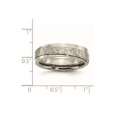 Chisel Titanium Polished and Hammered 6mm Ridged Edge Band - TB-85651FC2-2196