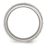 Chisel Titanium Polished and Hammered 6mm Ridged Edge Band - TB-AD7779D2-5529