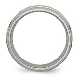 Chisel Titanium Polished and Hammered 7mm Grooved Edge Band - TB-7223D355-9143