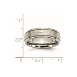 Chisel Titanium Polished and Hammered 7mm Grooved Edge Band - TB-7223D355-9143