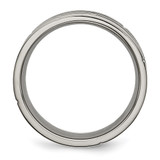 Chisel Titanium Polished and Satin 8mm Grooved and Notched Band - TB-0E055120-5206