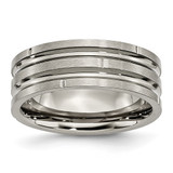 Chisel Titanium Polished and Satin 8mm Grooved and Notched Band - TB-B48547FE-1673