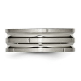 Chisel Titanium Polished and Satin 8mm Grooved and Notched Band - TB-B51F88F3-3286