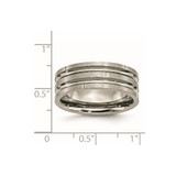Chisel Titanium Polished and Satin 8mm Grooved and Notched Band - TB-E853C337-3741