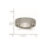 Chisel Titanium Polished and Textured 6mm Band - TB-104B0406-3011