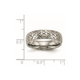 Chisel Titanium Polished and Textured 6mm Band - TB-28725560-6077