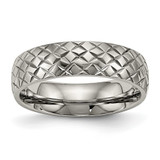 Chisel Titanium Polished and Textured 6mm Band - TB-81FAFCEA-7034