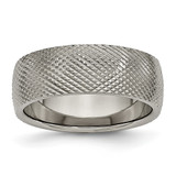 Chisel Titanium Polished and Textured 8mm Band - TB-3BFF272C-5339