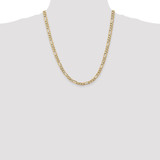 14K 22 inch 5.25mm Flat Figaro with Lobster Clasp Chain