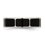 Chisel Titanium Polished Black Enamel 6mm Flat Band - TB-FF58D72A-1322