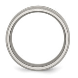 Chisel Titanium Polished Black Enamel 8mm Beveled Edge Band - TB-1B75D8A3-5453