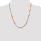14K 22 inch 5.25mm Open Concave Curb with Lobster Clasp Chain