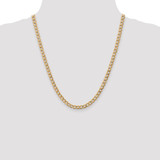 14K 22 inch 5.25mm Semi-Solid Curb with Lobster Clasp Chain