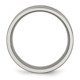 Chisel Titanium Polished Black Enamel Grooved 8mm Flat Band - TB-808DE635-6949