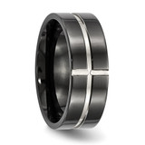 Chisel Titanium Polished Black IP-plated 8mm Grooved Comfort Fit Band - TB-C0FD01E2-2059
