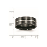 Chisel Titanium Polished Black IP-plated 8mm Grooved Comfort Fit Band - TB-FEA27E14-1773