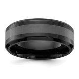 Chisel Titanium Polished Black IP-plated Brushed Center 8mm Band - TB-2148C940-6374