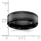 Chisel Titanium Polished Black IP-plated Brushed Center 8mm Band - TB-F0A34A38-2377