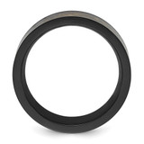 Chisel Titanium Polished Black IP-plated with Black and Gold Foil Inlay 8mm Band - TB-48AACFD6-9523