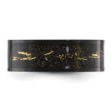 Chisel Titanium Polished Black IP-plated with Black and Gold Foil Inlay 8mm Band - TB-FAB2DC64-8132