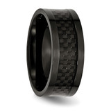 Chisel Titanium Polished Black IP-plated with Carbon Fiber Inlay 9mm Band - TB-1584D4EA-9593