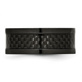 Chisel Titanium Polished Black IP-plated with Carbon Fiber Inlay 9mm Band - TB-177A150B-3941