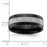 Chisel Titanium Polished Black IP-plated with Imitation Meteorite Inlay 8mm Band - TB-040F8D93-5215