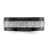 Chisel Titanium Polished Black IP-plated with Imitation Meteorite Inlay 8mm Band - TB-D8BB0575-2628