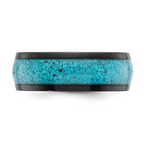 Chisel Titanium Polished Black IP-plated with Imitation Turquoise Inlay 8mm Band - TB-BB09DADE-7444