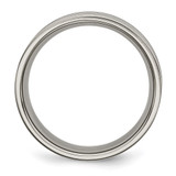 Chisel Titanium Polished Brown Enamel Striped 8mm Flat Band - TB-584B68DE-3861