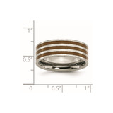 Chisel Titanium Polished Brown Enamel Striped 8mm Flat Band - TB-D7205370-7414