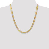 14K 22 inch 6.75mm Open Concave Curb with Lobster Clasp Chain