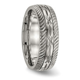 Chisel Titanium Polished Diamond Cut 7mm Band - TB-2DA769C8-5830