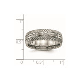 Chisel Titanium Polished Diamond Cut 7mm Band - TB-2F996917-6553
