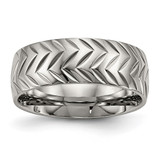 Chisel Titanium Polished Diamond Cut 8mm Band - TB-511FFB15-4089