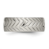 Chisel Titanium Polished Diamond Cut 8mm Band - TB-511FFB15-4089