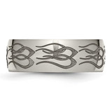 Chisel Titanium Polished Flame Laser Design 8mm Band