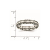 Chisel Titanium Polished Grooved 5mm Criss Cross Design Band - TB-EDB456E2-5116
