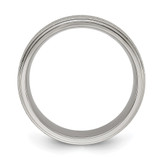 Chisel Titanium Polished Laser-cut Center 8mm Band - TB-D56829E4-7628