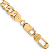 14K 22 inch 7.5mm Flat Figaro with Lobster Clasp Chain