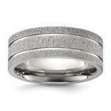 Chisel Titanium Polished Laser-cut Grooved 8mm Band - TB-7ADCB291-8308